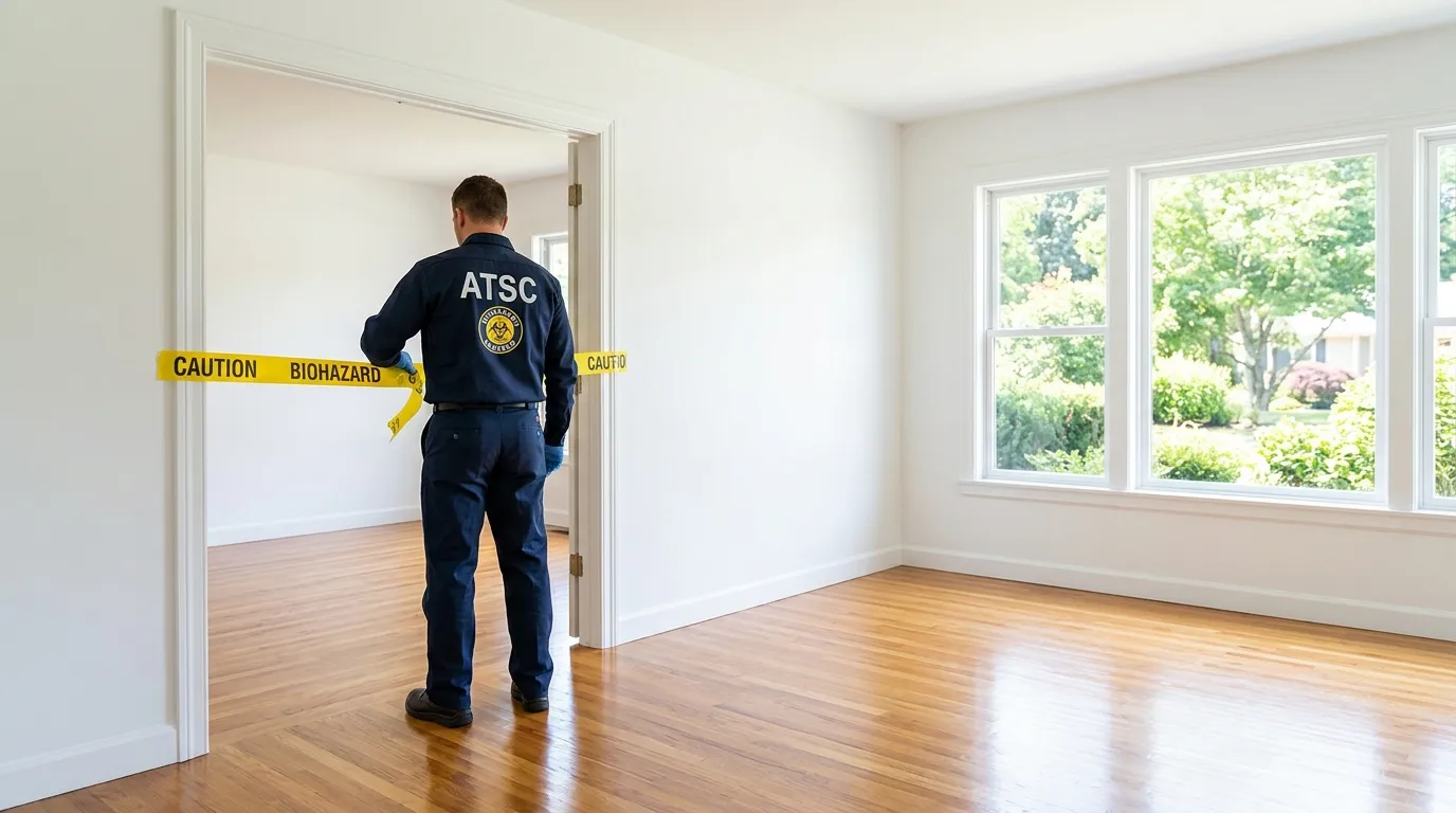 Certified biohazard cleanup crew performing Crime Scene Cleanup in Slinger